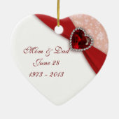 Damask 40th Wedding Jubileum Heart Ornament (Achterkant)
