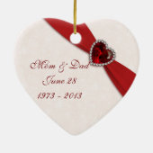 Damask 40th Wedding Jubileum Heart Ornament (Achterkant)