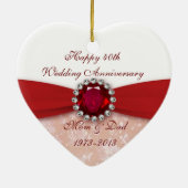 Damask 40th Wedding Jubileum Ornament (Achterkant)