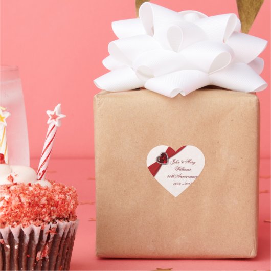 Damask 40th Wedding Jubileum Sticker (Feest)