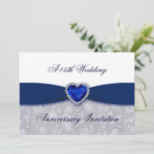 Damask 45e anniversaire de Mariage Invitation