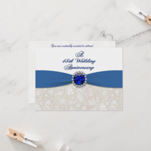 Damask 45e anniversaire de Mariage Invitation