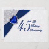 Damask 45e anniversaire de Mariage Invitation (Devant / Derrière)