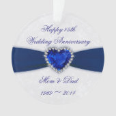 Damask 45e anniversaire Mariage de l'ornement acry (devant)