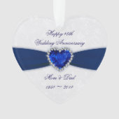 Damask 45th Wedding Jubileum AcrylOrnament Ornament (voorkant)