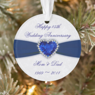 Damask 45th Wedding Jubileum AcrylOrnament Ornament