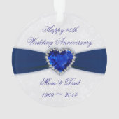 Damask 45th Wedding Jubileum AcrylOrnament Ornament (achterkant)