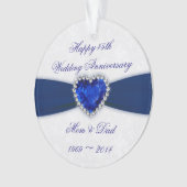 Damask 45th Wedding Jubileum AcrylOrnament Ornament (voorkant)