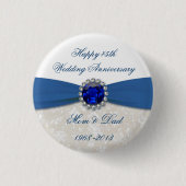Damask 45th Wedding Jubileum Button (Voorkant)