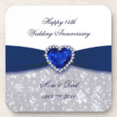 Damask 45th Wedding Jubileum Onderzetter (Voorkant)
