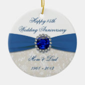 Damask 45th Wedding Jubileum Ornament (Voorkant)