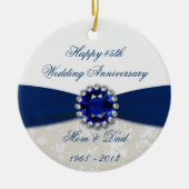 Damask 45th Wedding Jubileum Ornament (Voorkant)