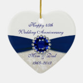 Damask 45th Wedding Jubileum Ornament (Achterkant)