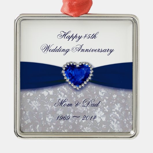 Damask 45th Wedding Jubileum Ornament (Voorkant)