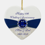 Damask 45th Wedding Jubileum Ornament (Achterkant)