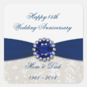 Damask 45th Wedding Jubileum Sticker (Voorkant)