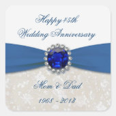Damask 45th Wedding Jubileum Sticker (Voorkant)
