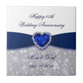 Damask 45th Wedding Jubileum Tegel Tegeltje (Voorkant)