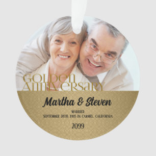 Damask 50th Golden Anniversary Photo Noël