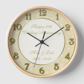 Damask 50th Wedding Jubileum Clock (Voorkant)