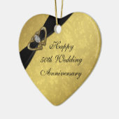 Damask 50th Wedding Jubileum Heart Ornament (Links)