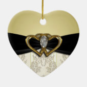 Damask 50th Wedding Jubileum Ornament (Achterkant)