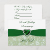 Damask 55e anniversaire du Mariage RSVP (Devant / Derrière)