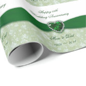 Damask 55th Wedding Jubileum Design Cadeaupapier (Rol Hoek)