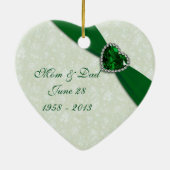 Damask 55th Wedding Jubileum Heart Ornament (Achterkant)
