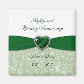 Damask 55th Wedding Jubileum Magnet Magneet (Voorkant)