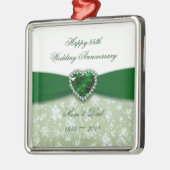 Damask 55th Wedding Jubileum Metalen Ornament (Links)