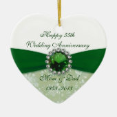 Damask 55th Wedding Jubileum Ornament (Voorkant)