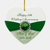 Damask 55th Wedding Jubileum Ornament (Achterkant)
