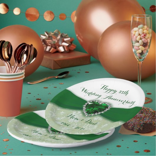 Damask 55th Wedding Jubileum Paper Bord (Multi)