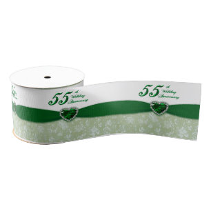 Damask 55th Wedding Jubileum Ribbon Grosgrain Lint