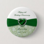 Damask 55th Wedding Jubileum Ronde Button 5,7 Cm (Voorkant)