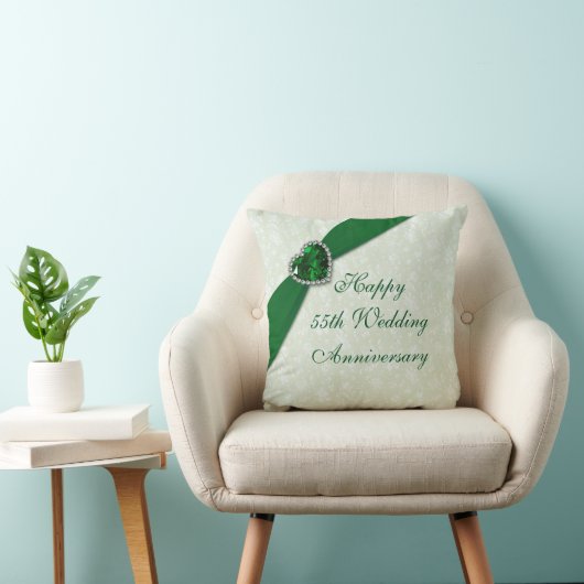 Damask 55th Wedding Jubileum Sierkussen (Stoel)