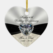 Damask 60th Wedding Jubileum Heart Ornament (Voorkant)