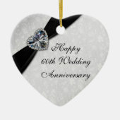 Damask 60th Wedding Jubileum Heart Ornament (Voorkant)