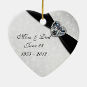 Damask 60th Wedding Jubileum Heart Ornament (Achterkant)