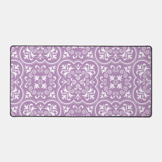 Damask African Violet Exclusive Monochrome Bureaumat (Voorkant)