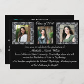 Damask Afstuderen Invitation Kaart (Voorkant / Achterkant)