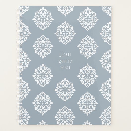 Damask Ambience Cadet Blauw 2026 Planner (Voorkant)