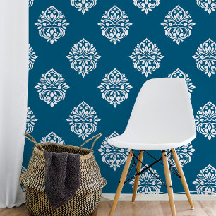 Damask Ambience Crystal Blauwgroen Blauw Behang