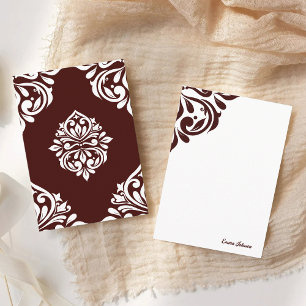 Damask Ambience Regency Burgundy Notitiekaartje