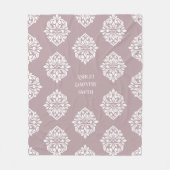 Damask Ambience Toscane Bord Roze Fleece Deken (Voorkant)