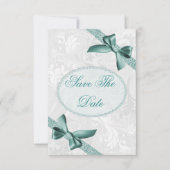 Damask and Bows 75th Birthday Save The Date (Devant)