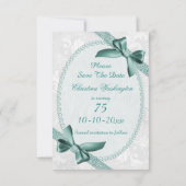 Damask and Bows 75th Birthday Save The Date (Dos)