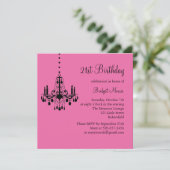 Damask and Crystals 21st Birthday Invitation Kaart (Staand voorkant)