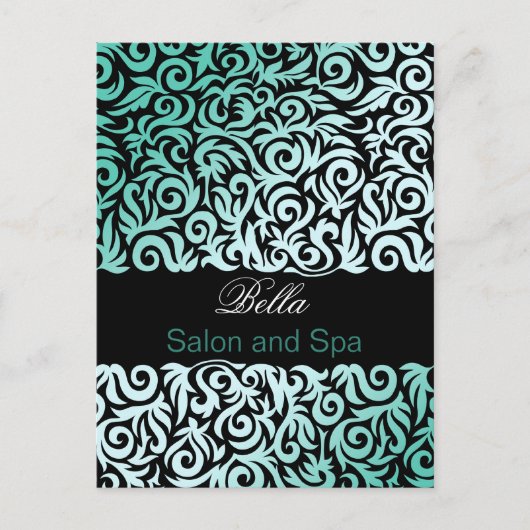 damask aqua business tendance ThankYou Cartes (Devant)